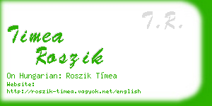 timea roszik business card